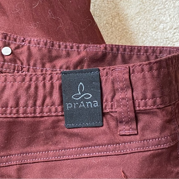 PRANA Men’s slim-fit jean-style pants trousers 36/32, beautiful burgundy maroon - Picture 5 of 10